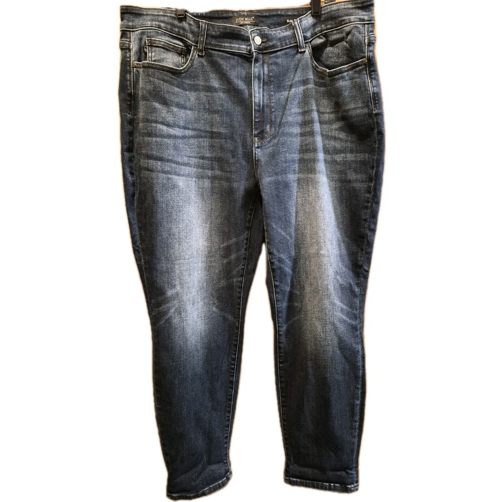Judy Blue Slim Fit Jeans Plus Size 22W Dark Wash High Rise‎ Stretch JB82428DK-PL